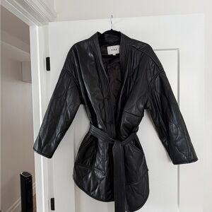 Pistola Black Belted faux Leather Jacket
